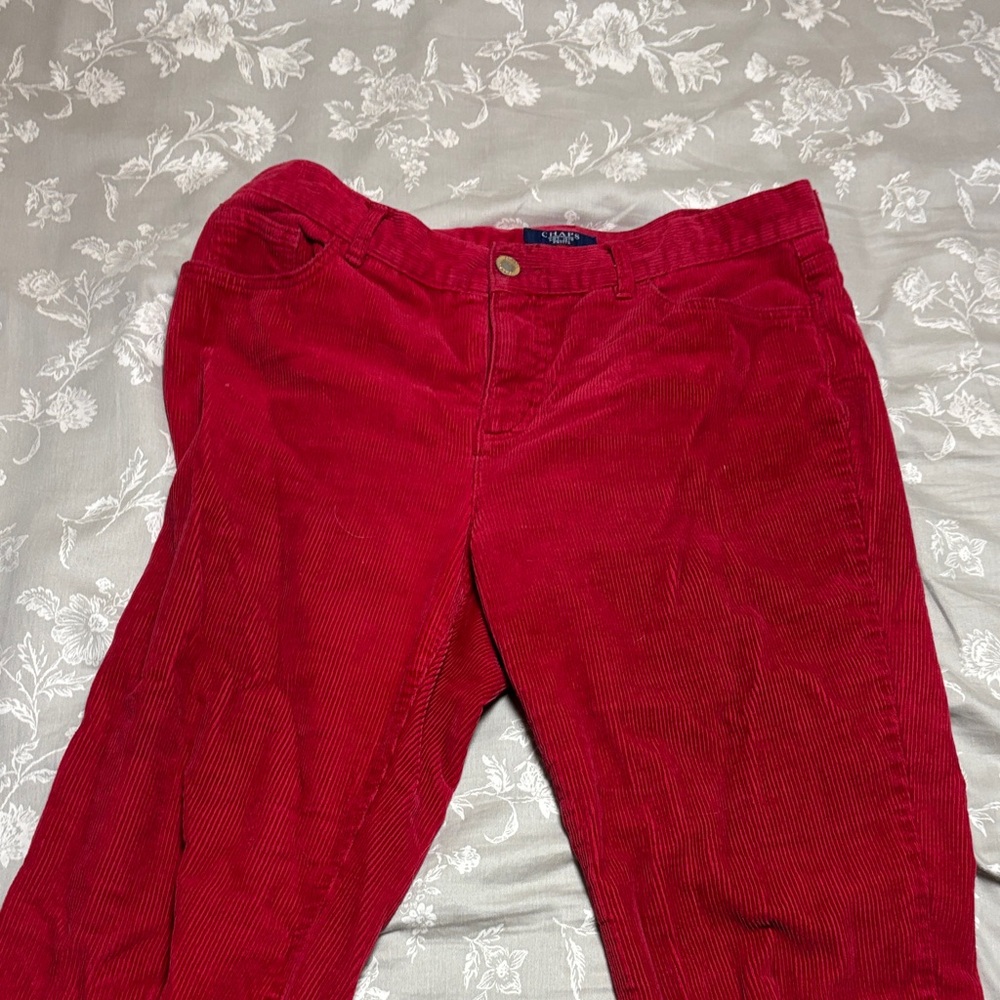 Chaps Vibrant Red Corduroy Trousers